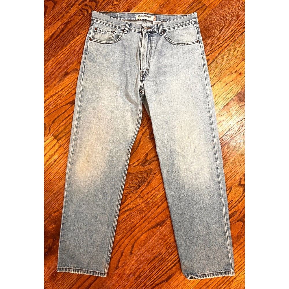Levis 550‎ Relaxed Fit Jeans Mens 35x32 Light Wash Blue Denim 00550-4891